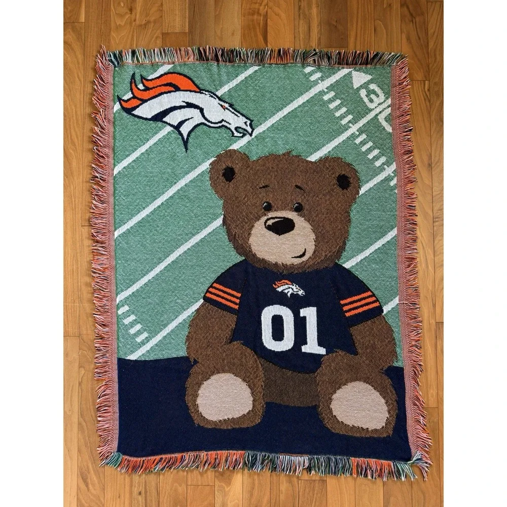 Northwest Denver Broncos Throw Blanket Unisex OS Green Bear Woven Tapestry NFL
